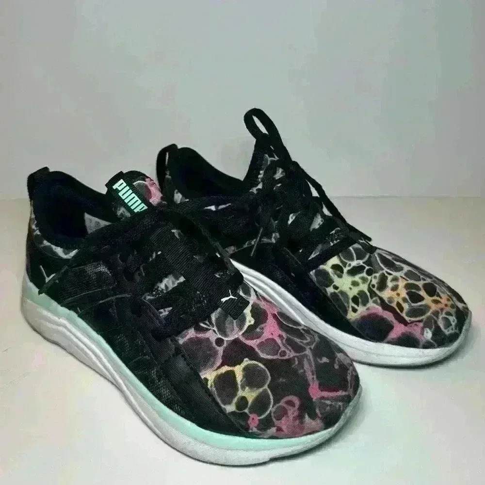 Puma Girls Softride Sophia Black Running Shoes Sneakers Size 3C